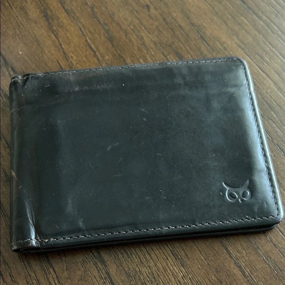 Men's WiseOwl Black Leather Wallet